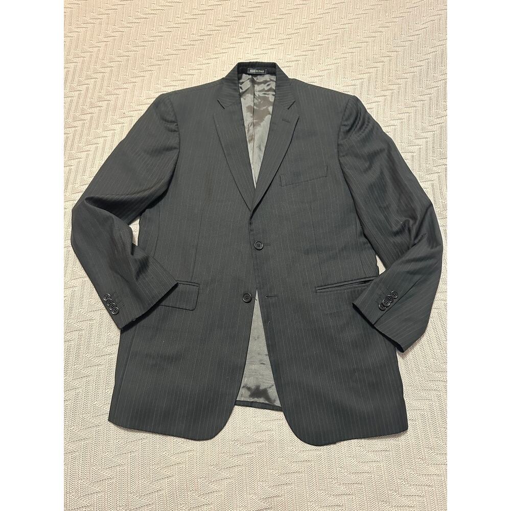 Calvin Klein black pinstripe wool blazer size 40R